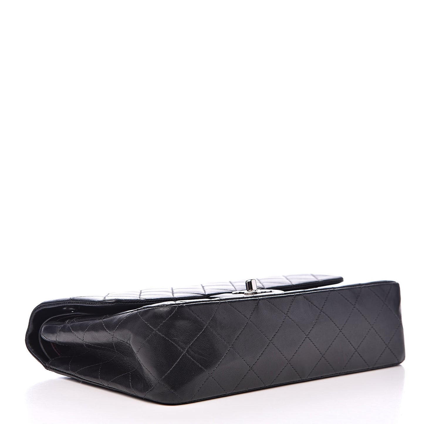 Lambskin Quilted Medium Double Flap Black