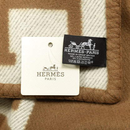 Hermes Wool Cashmere Avalon Blanket Ecru Camel 2 of 2