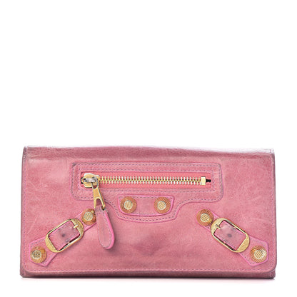 Balenciaga Agneau Giant 12 Gold Hardware Money Wallet Pink 1 of 18