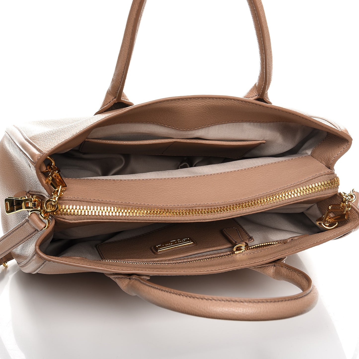 Goatskin Madras Top Handle Tote Cammeo