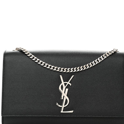 Saint Laurent Grain De Poudre Medium Classic Monogram Kate Satchel Black 7 of 10