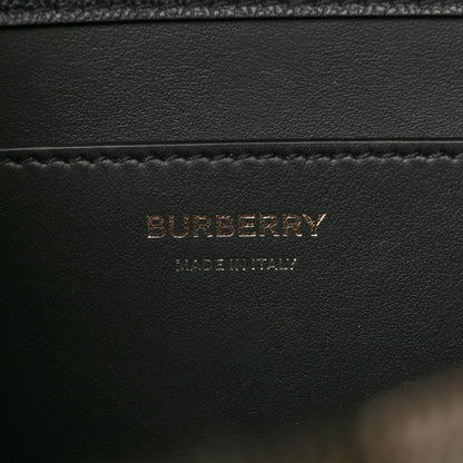 Burberry Derby Calfskin House Check Mackford Crossbody Bag Black 6 of 10