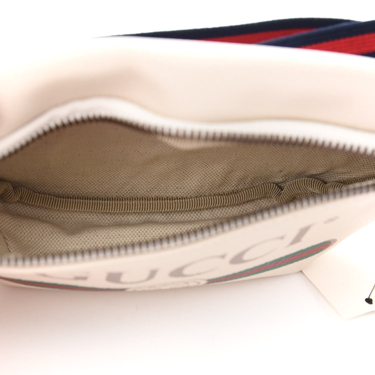 Gucci Grained Calfskin Small Logo Belt Bag White 5 of 9