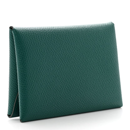 Hermes Epsom Calvi Duo Card Case Malachite 3 of 8
