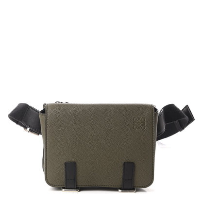 Loewe Grained Calfskin Military Bumbag Khaki Green Black 1 of 9
