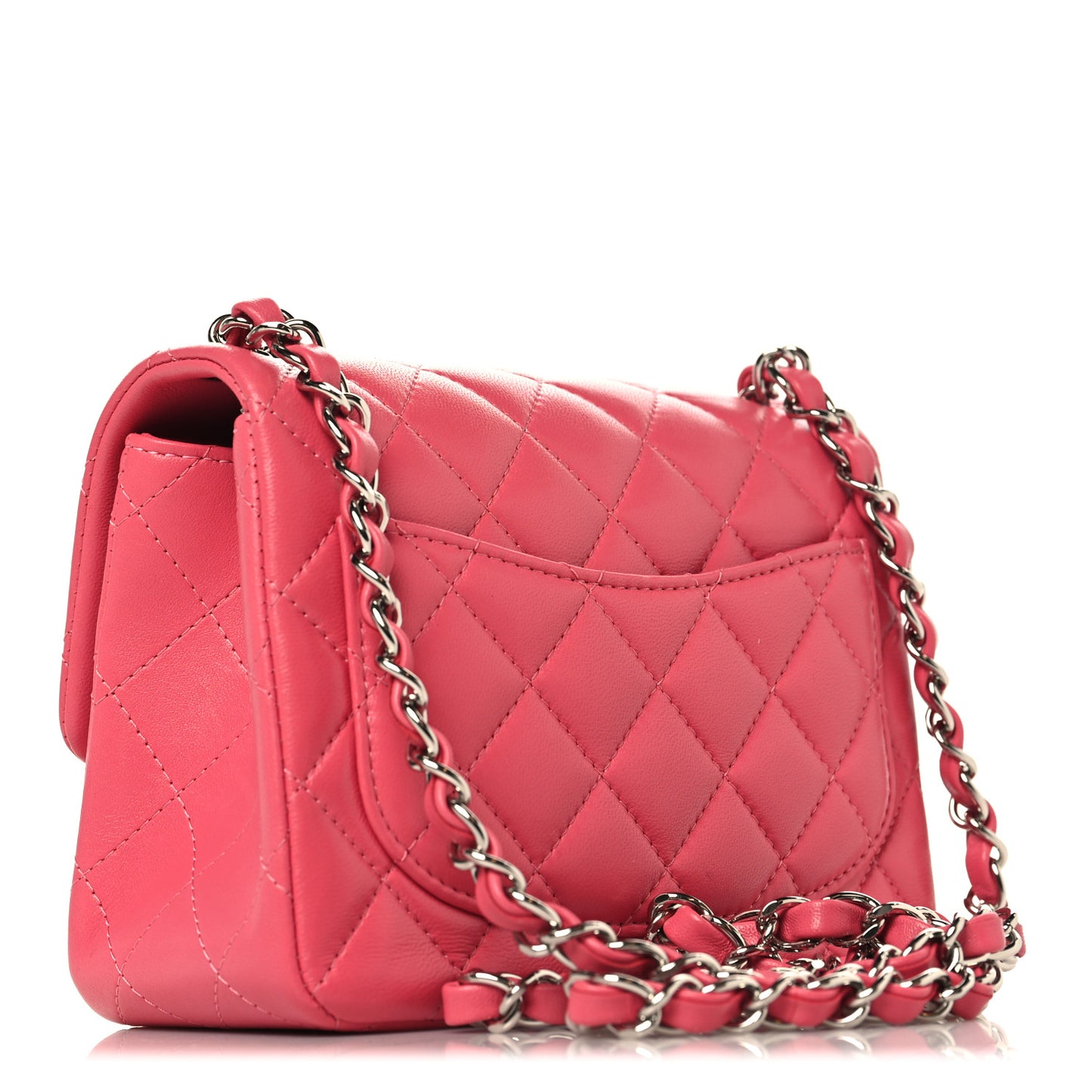 Lambskin Quilted Mini Square Flap Pink