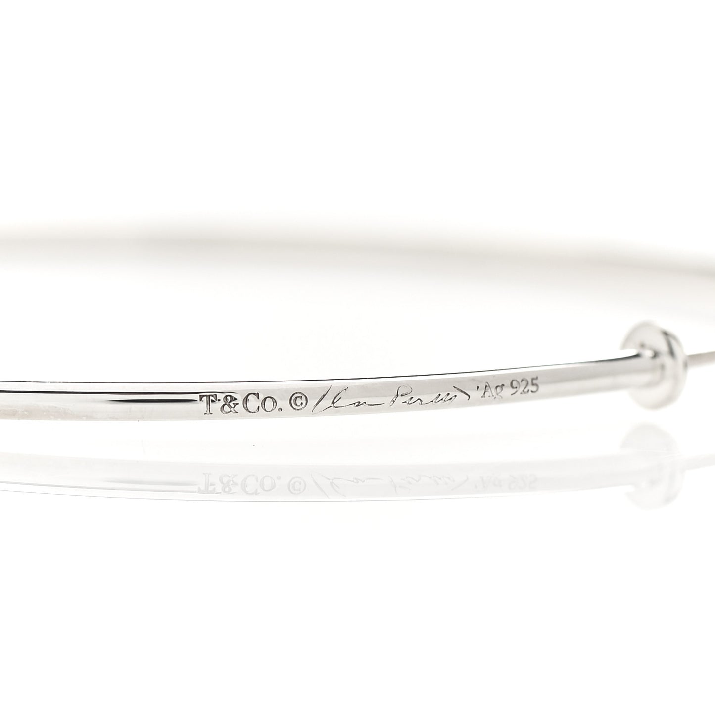 Sterling Silver Diamond Medium Elsa Peretti Hoop Earrings