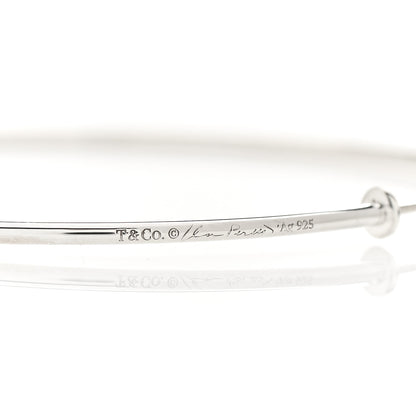 Tiffany Sterling Silver Diamond Medium Elsa Peretti Hoop Earrings 3 of 3