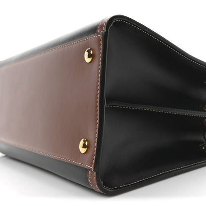 Burberry Calfskin Vintage Check Small Two Handle Title Bag Black 9 of 9