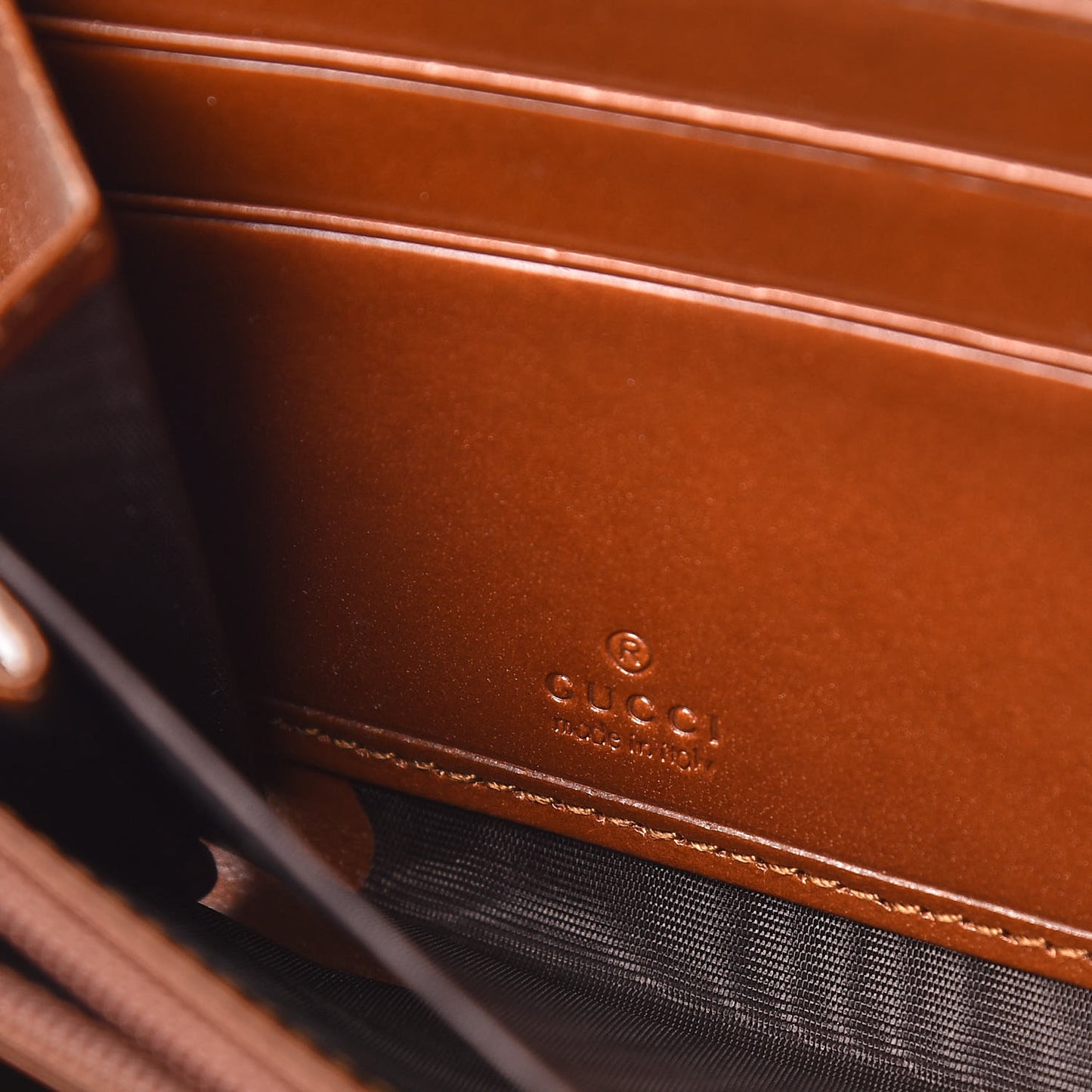 GG Supreme Monogram Cuoio Toscano Zip Around Wallet Beige Ebony Cuir