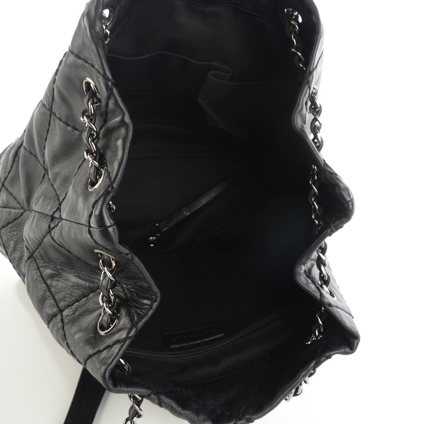 Lambskin Expandable Tote Black