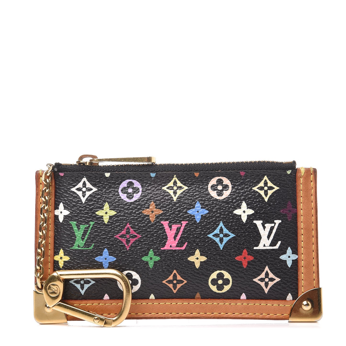 Monogram Multicolor Key Pouch Black