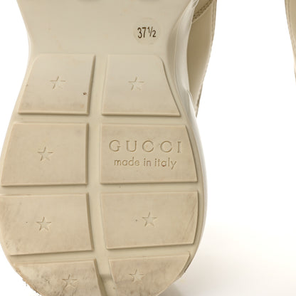 Gucci Calfskin Logo Womens Rhyton Sneakers 37.5 Ivory 6 of 8