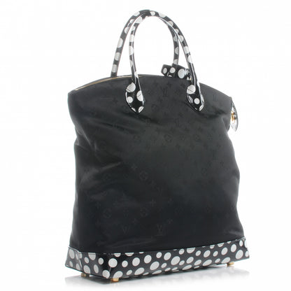 Louis Vuitton Nylon Kusama Infinity Dots Lockit Vertical MM Black White 3 of 7