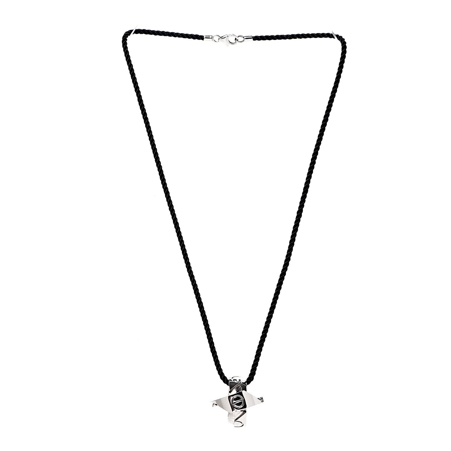 18K White Gold Cord 7mm Astro LOVE Pendant Necklace