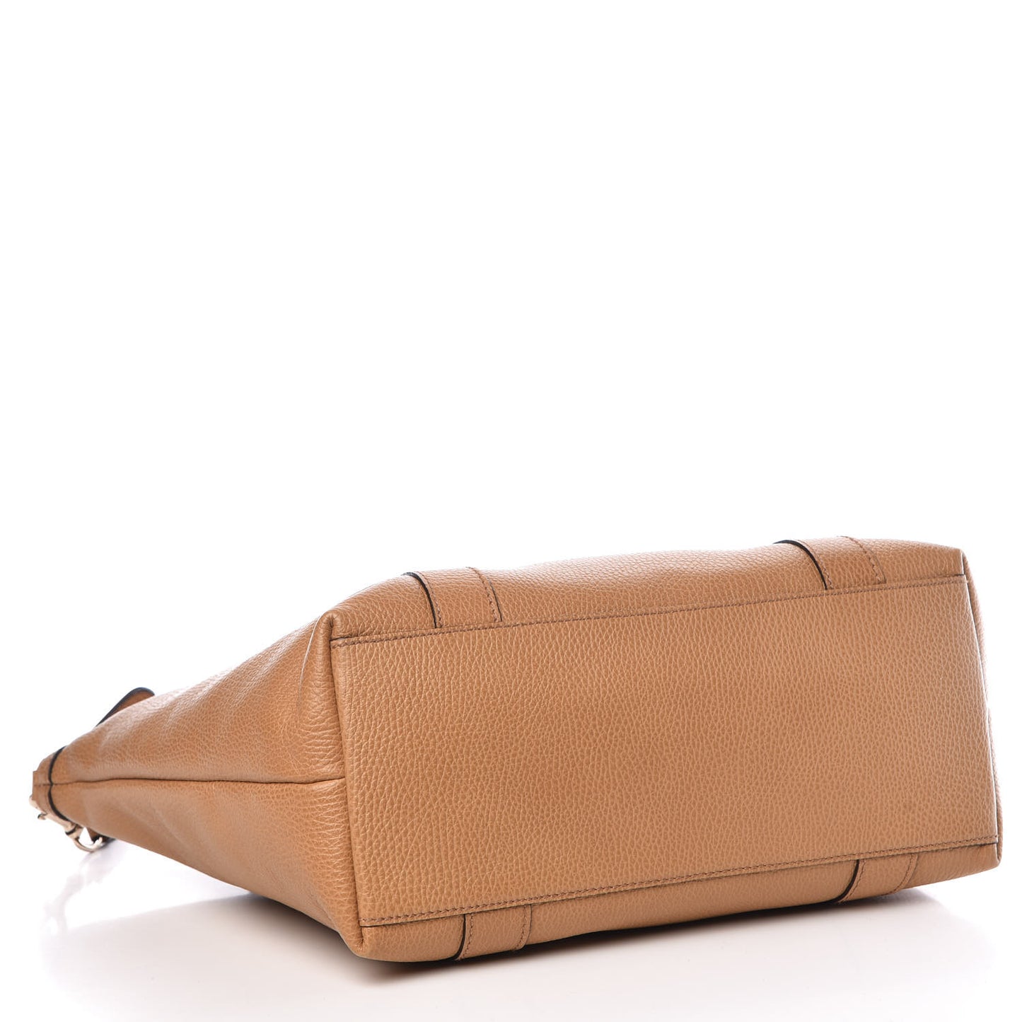 Calfskin Bamboo Top Handle Tote Tan
