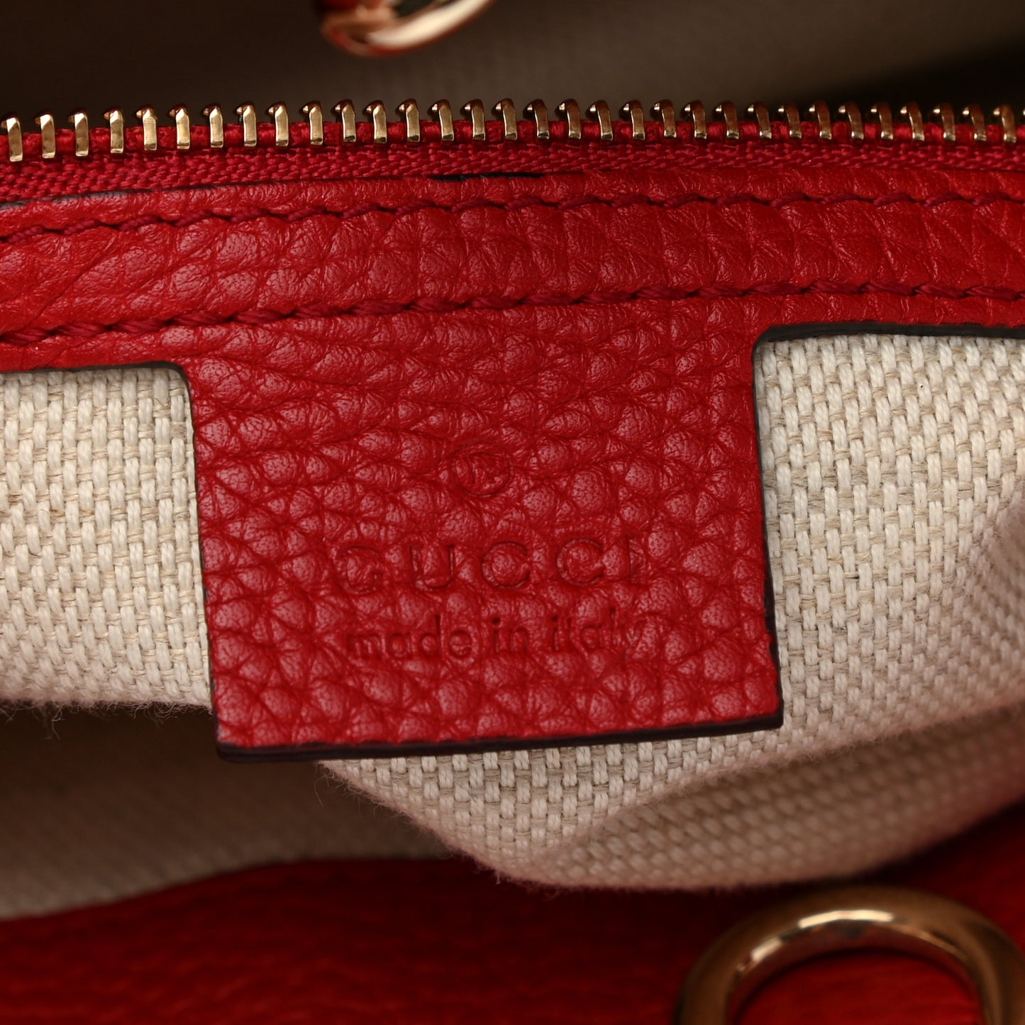 Cellarius Calfskin Medium Soho Chain Shoulder Bag Vibrant Red