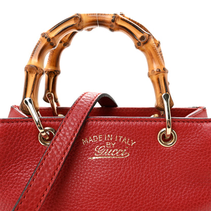 Gucci Calfskin Mini Bamboo Shopper Tote Red 8 of 10