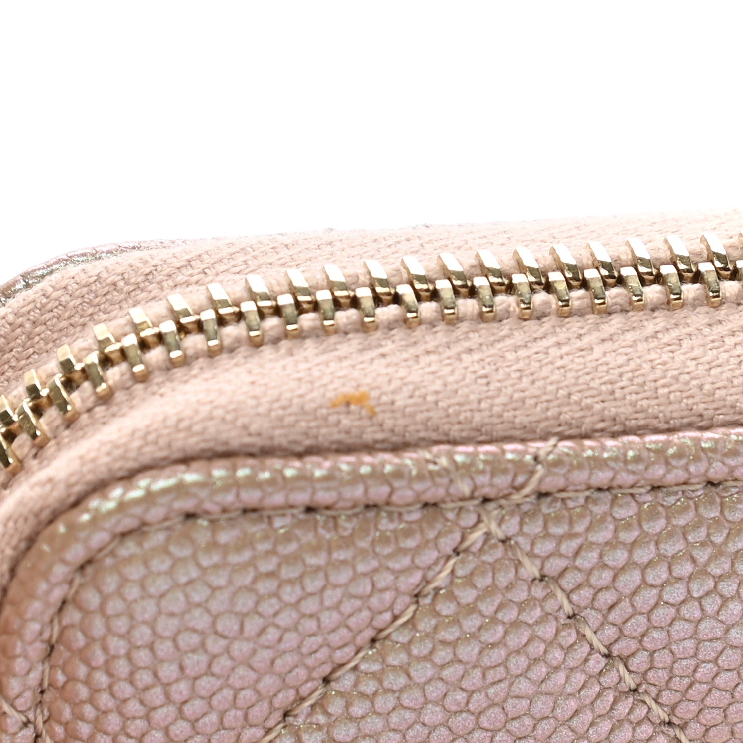 Chanel Iridescent Caviar Quilted Zip Coin Purse Beige 8 of 9
