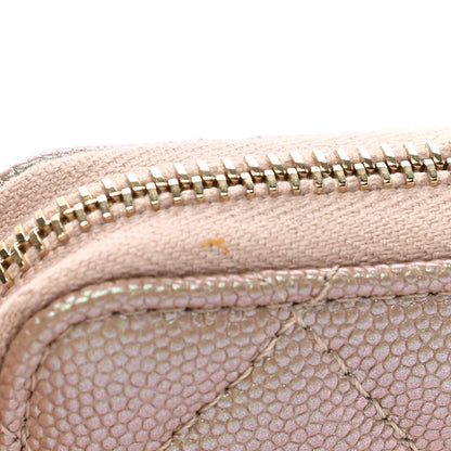 Chanel Iridescent Caviar Quilted Zip Coin Purse Beige 8 of 9