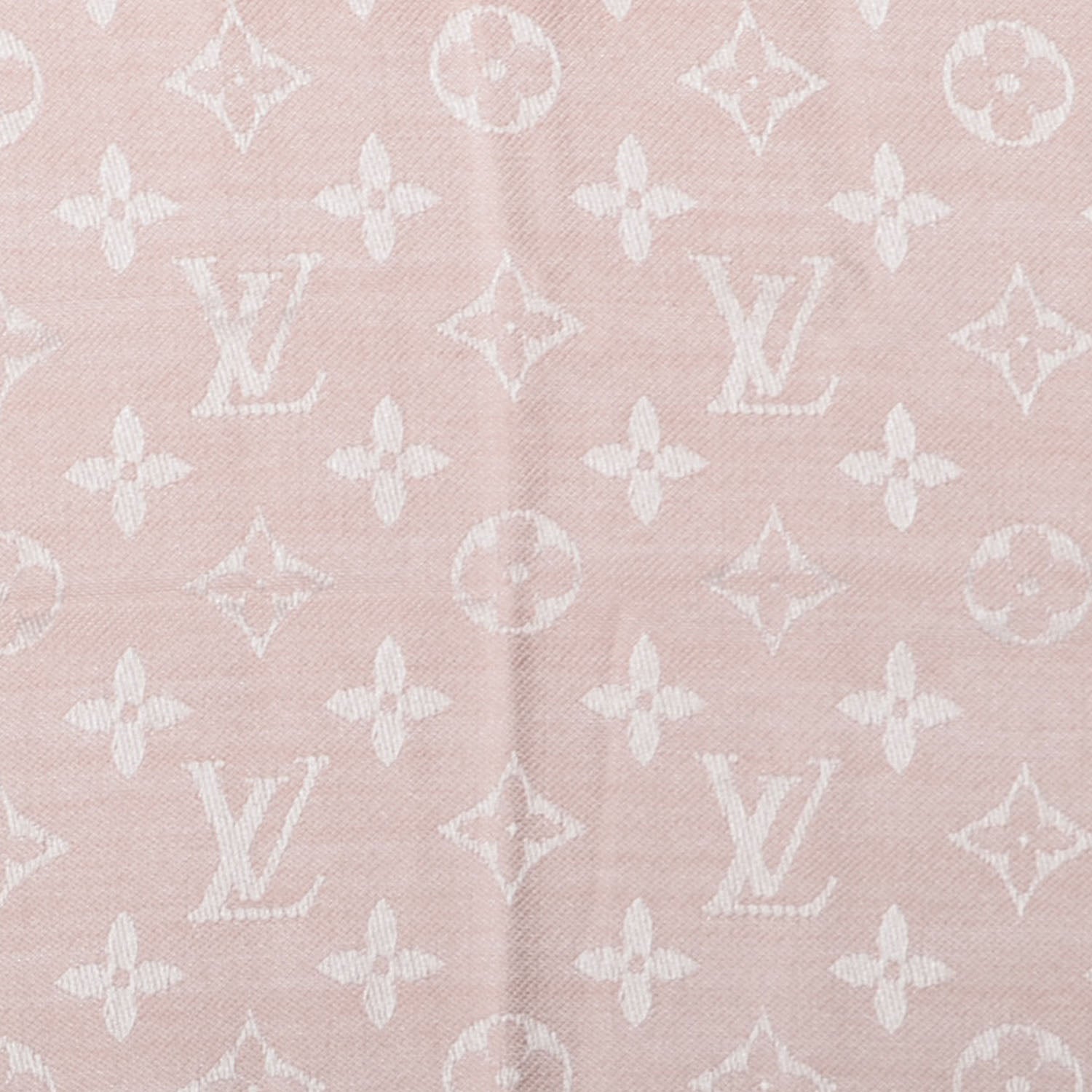 Louis Vuitton Silk Wool Monogram Denim Shawl Rose 1 of 5