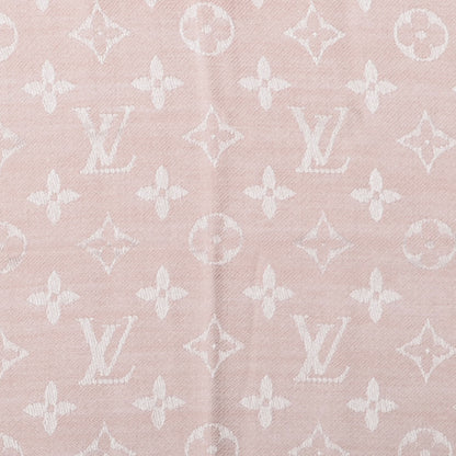 Louis Vuitton Silk Wool Monogram Denim Shawl Rose 1 of 5