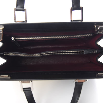 Gucci Smooth Calfskin Diagonal Striped Medium Zumi Top Handle Bag Black Beige 4 of 10