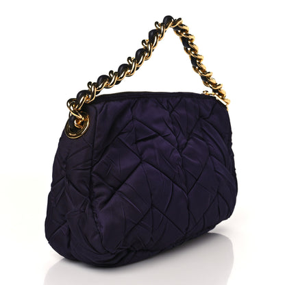 Prada Tessuto Nylon Chevron Quilted Shoulder Bag Plum 2 of 7
