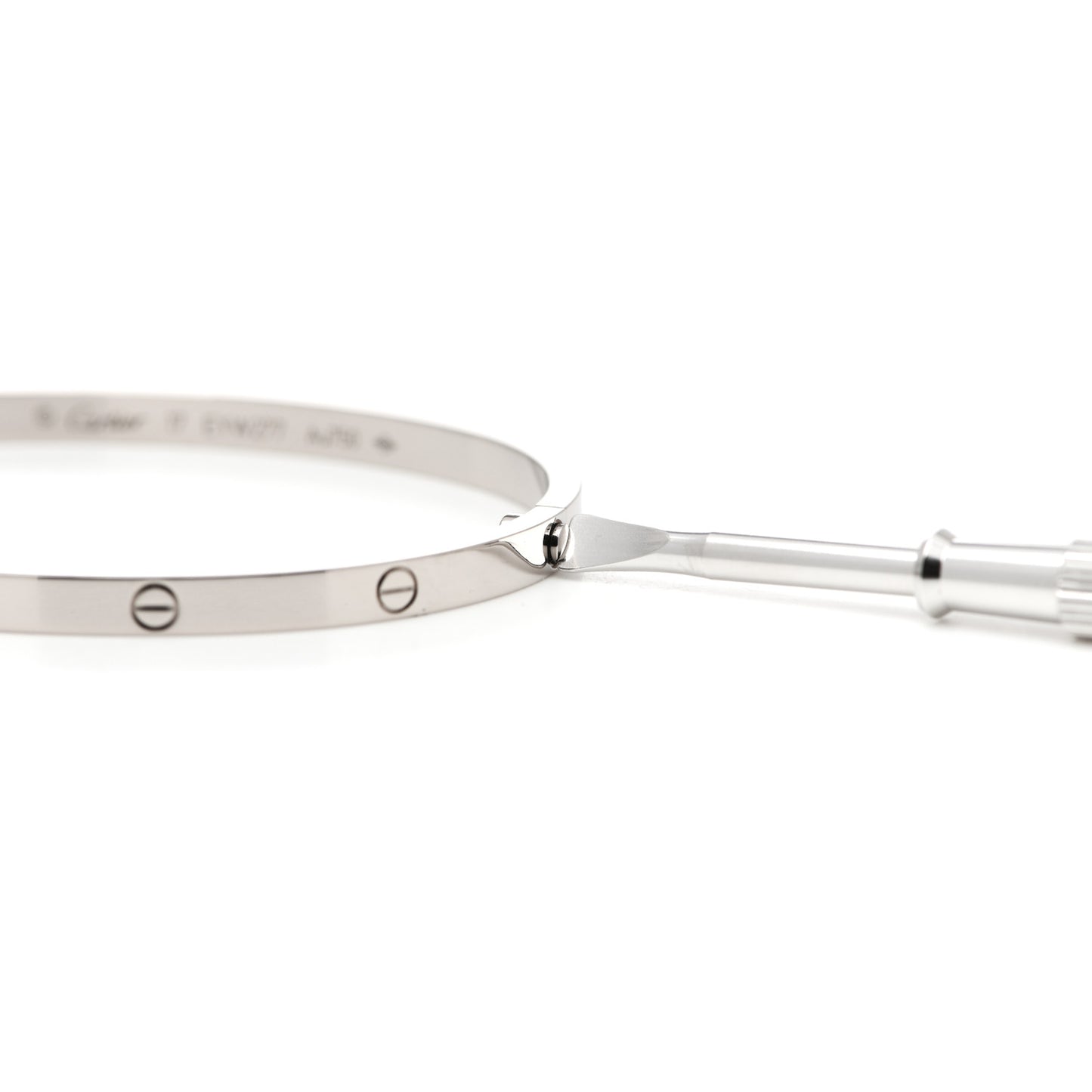 18K White Gold Small LOVE Bracelet 17