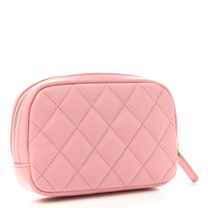 Chanel Caviar Quilted Small Curvy Pouch Cosmetic Case Light Pink 3 of 8