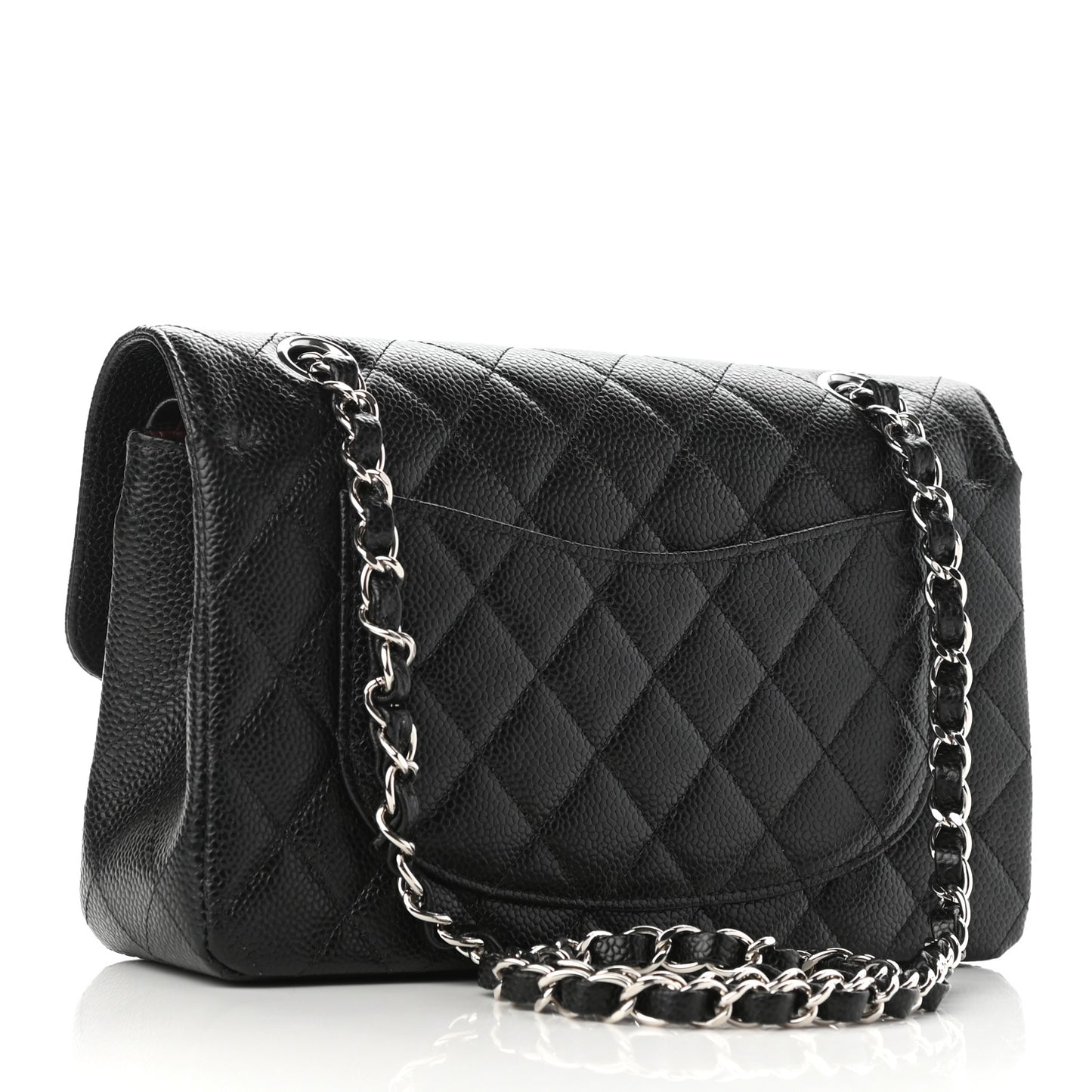 Caviar Quilted Small Double Flap Black
