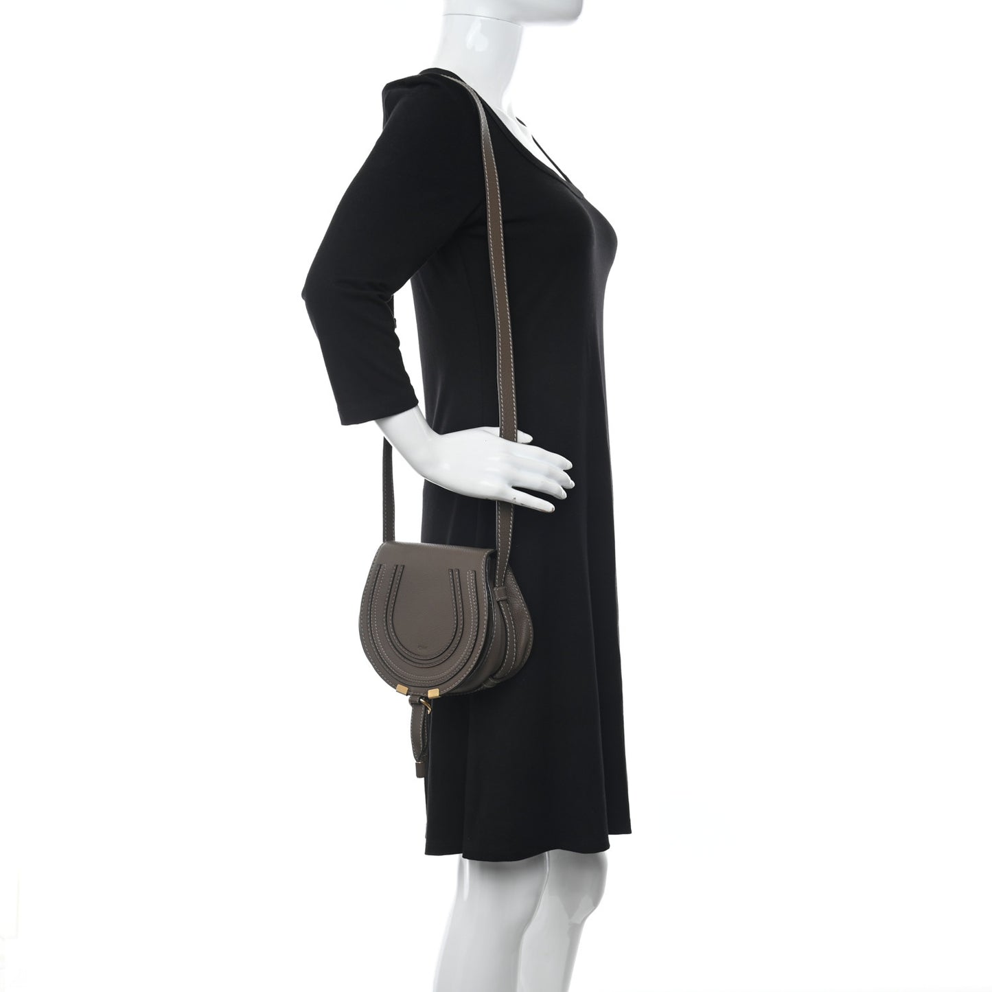 Calfskin Mini Marcie Round Crossbody Bag Army Green