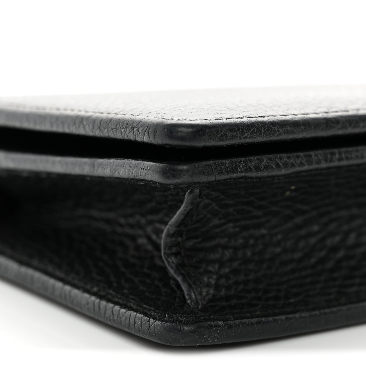 Calfskin Mini GG Marmont Chain Wallet Black