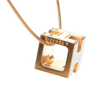 Hermes Gold Lacquered Cage d'H Pendant Necklace Black 4 of 4