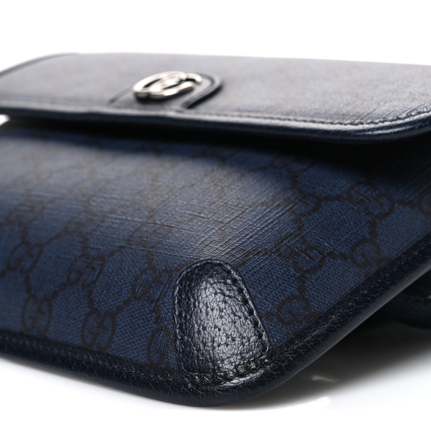 GG Supreme Monogram Small Ophidia Belt Bag Navy Black