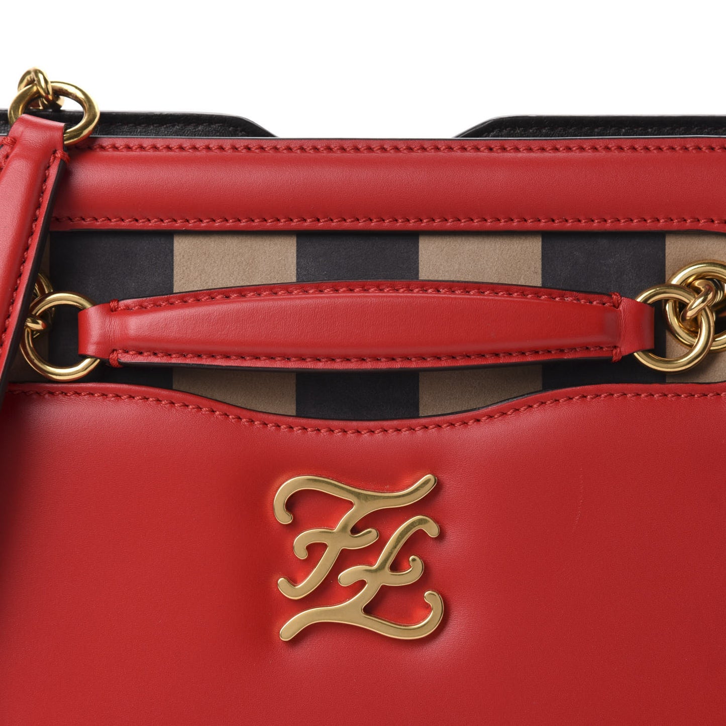 Vitello King Nubuck Pequin Karligraphy Pocket Shoulder Bag Rosso Cardinale Tobacco Moro