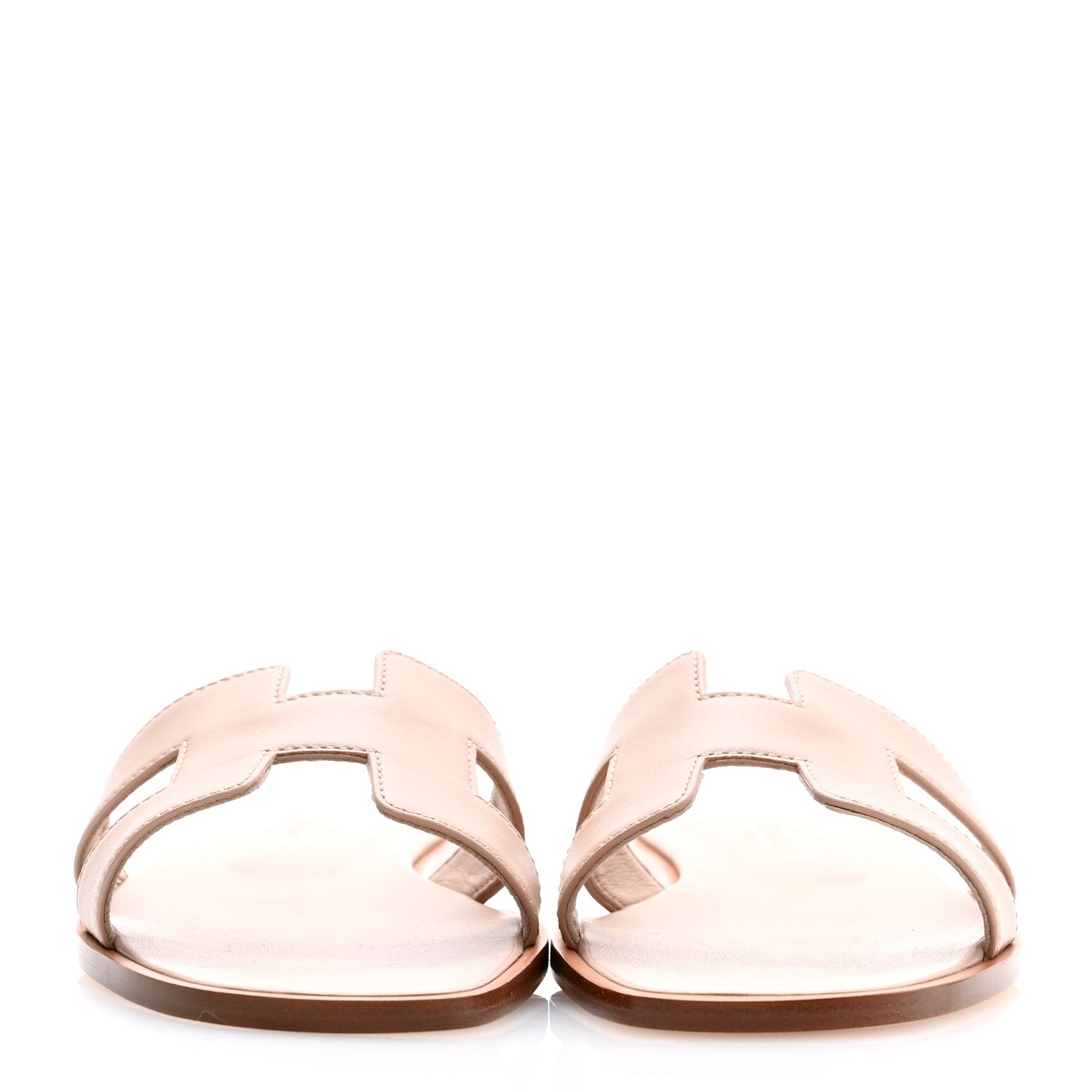Hermes Box Calfskin Oran Sandals 36.5 Bois De Santal 2 of 9
