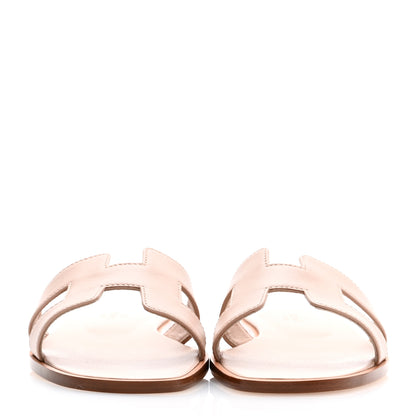 Hermes Box Calfskin Oran Sandals 36.5 Bois De Santal 2 of 9