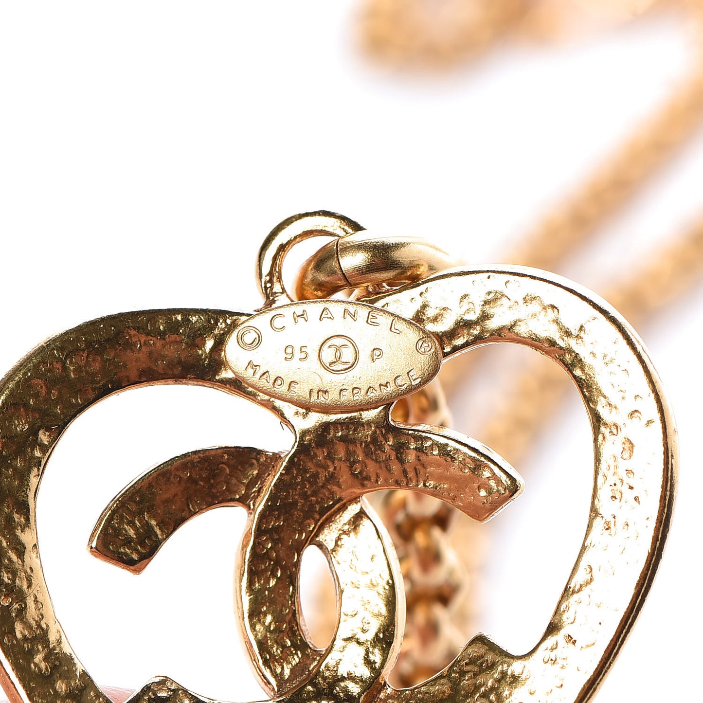 CC Heart Chain Pendant Necklace Gold