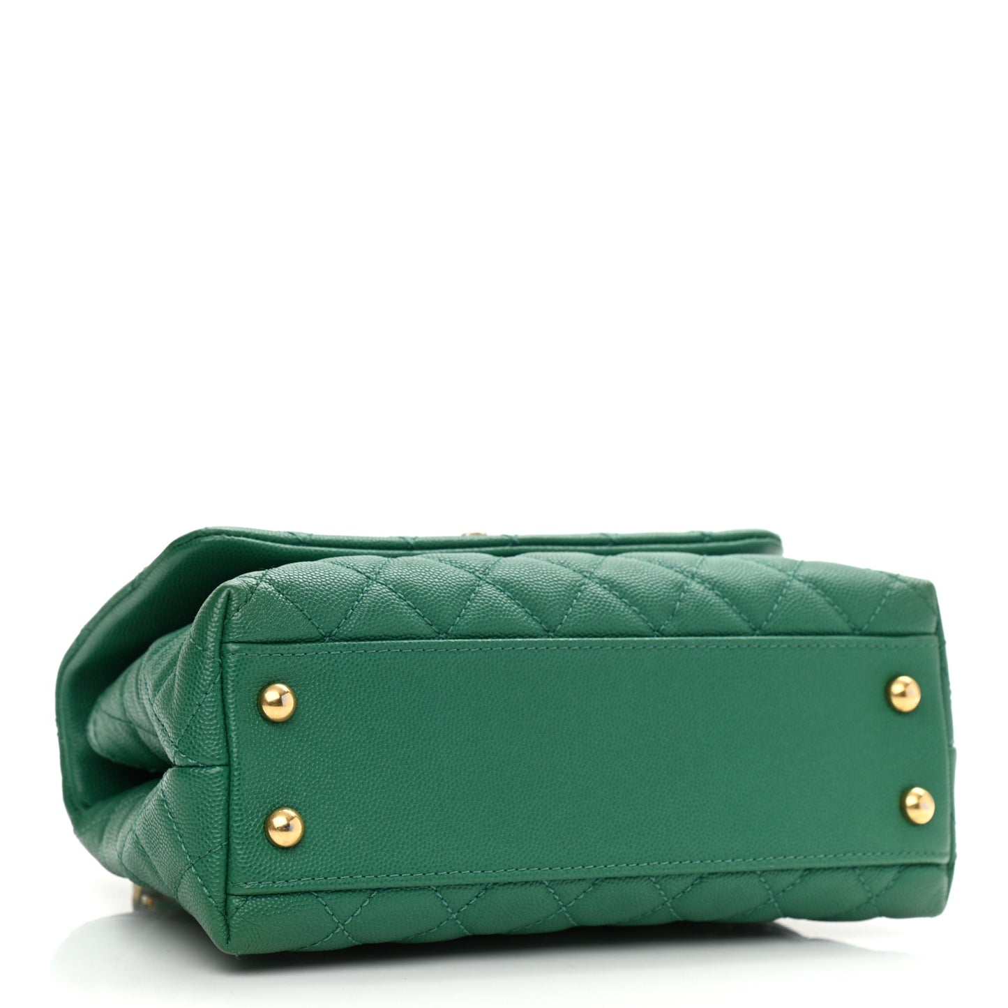 Caviar Quilted Mini Coco Handle Flap Green