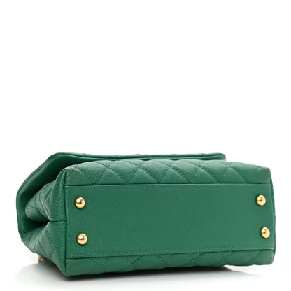 Chanel Caviar Quilted Mini Coco Handle Flap Green 4 of 10