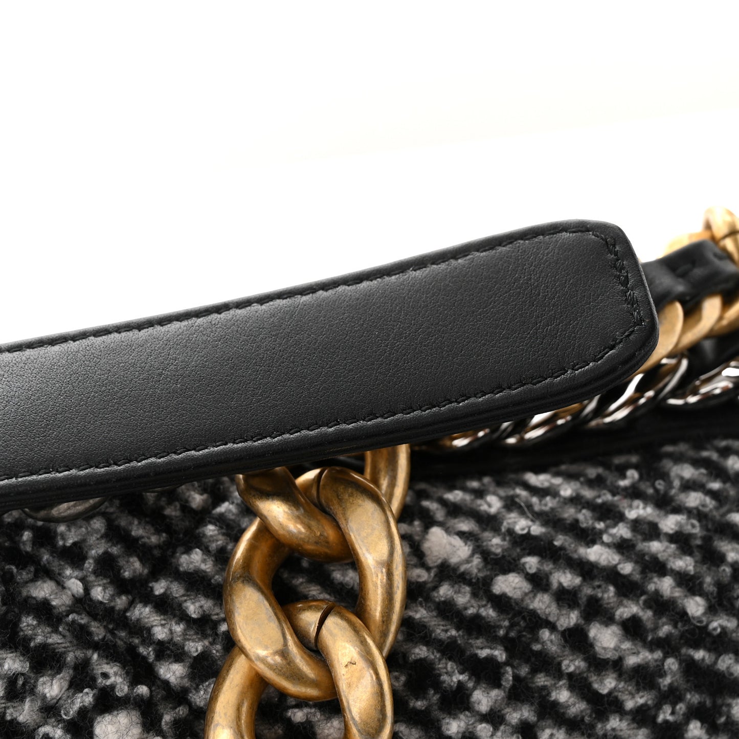 Tweed Quilted Maxi Chanel 19 Flap Black White