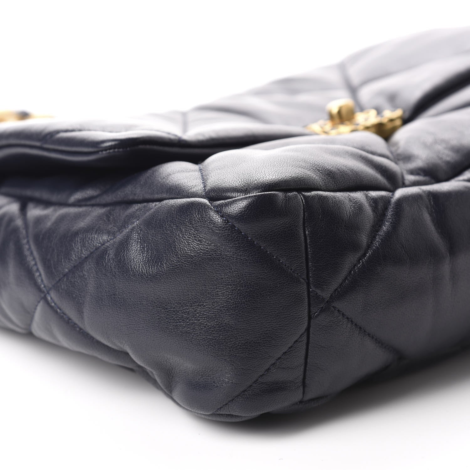 Chanel Goatskin Quilted Large 19 Flap Navy Blue 6 of 10