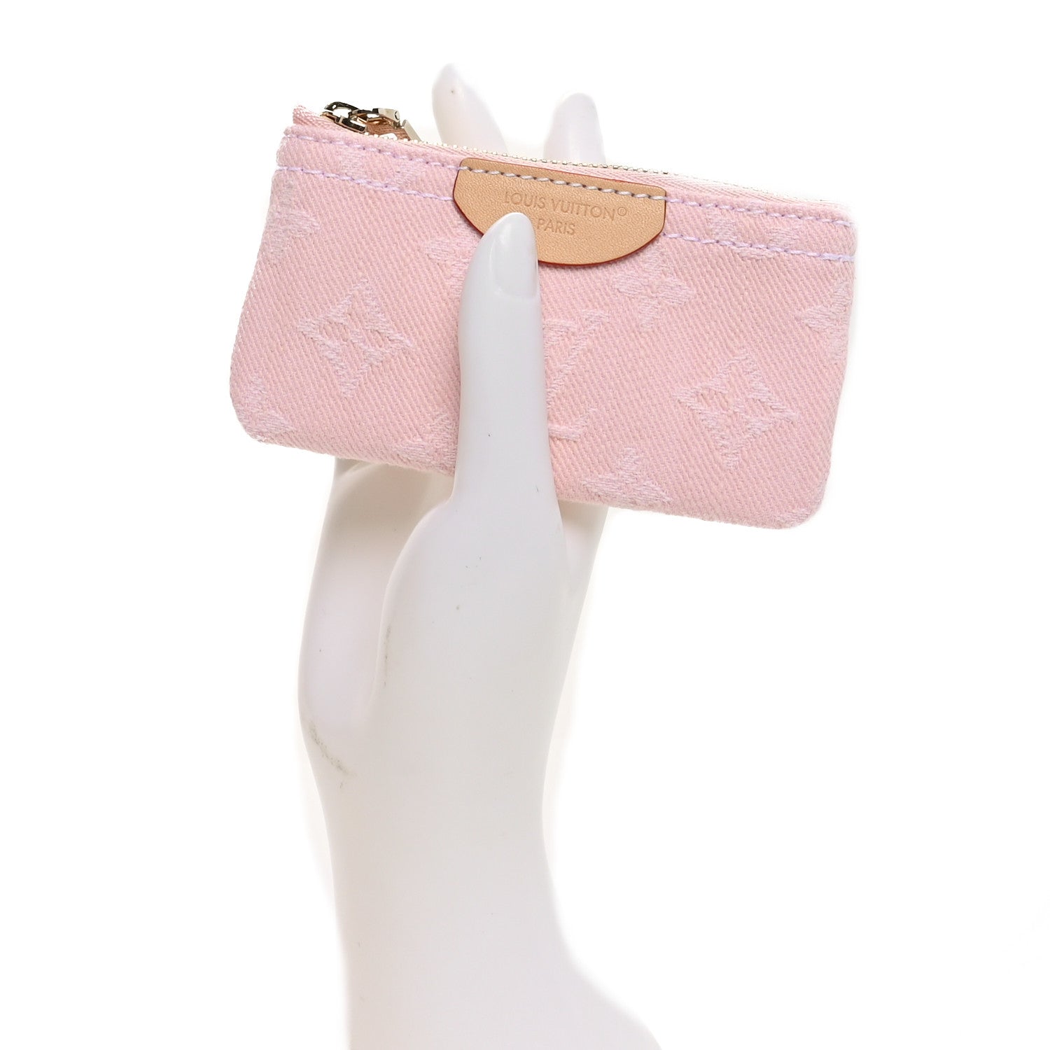 Louis Vuitton Monogram Denim Key Pouch Washed Pink 2 of 7