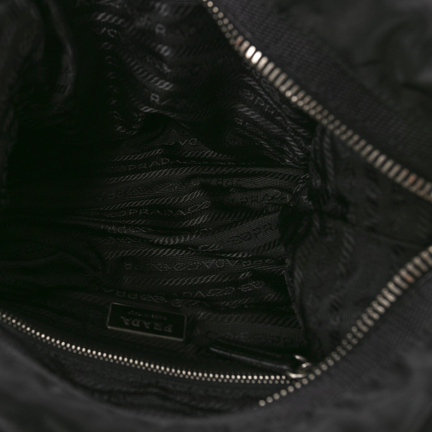 Prada Tessuto Nylon Soft Calfskin Shopping Satchel Black 5 of 11