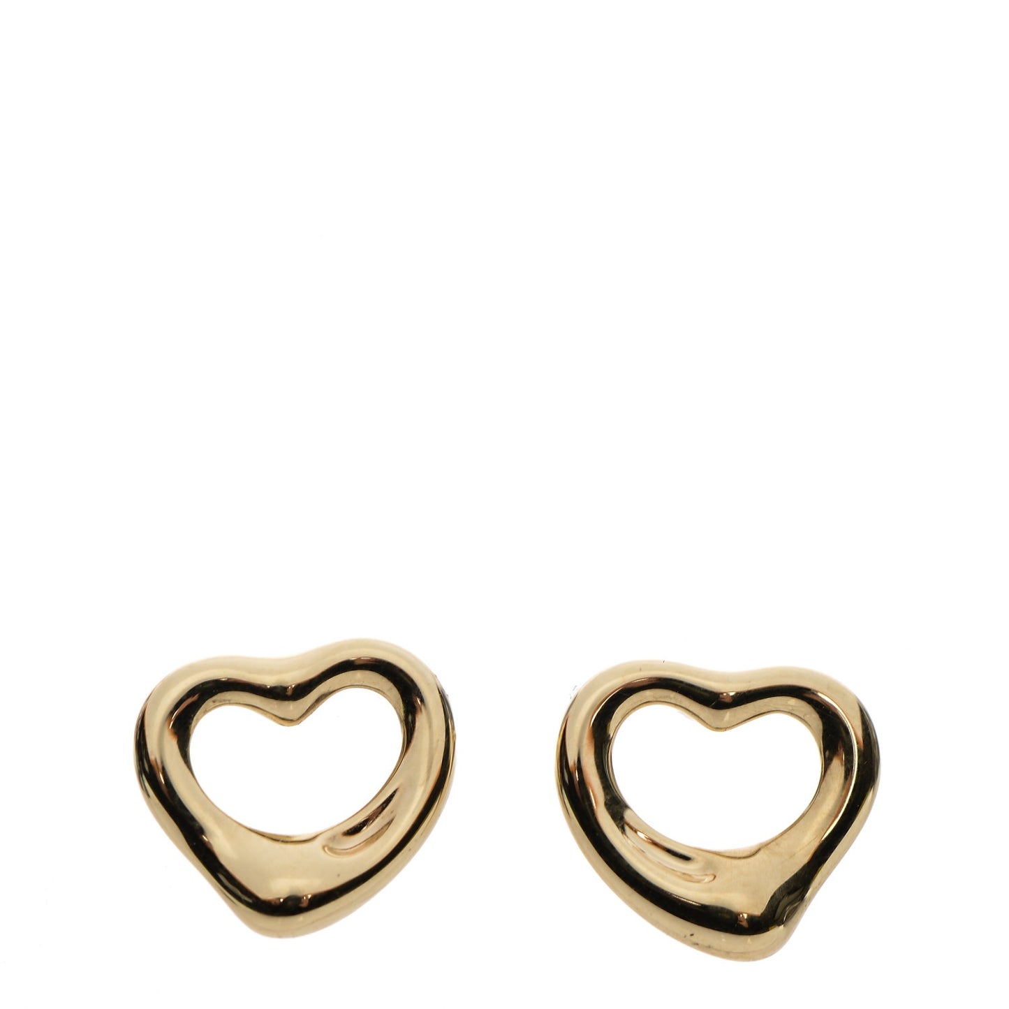 18K Yellow Gold 11mm Elsa Peretti Open Heart Earrings