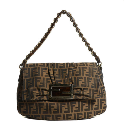 Fendi Zucca Patent Mia Shoulder Flap Tobacco 1 of 10