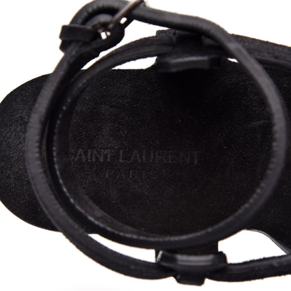 Saint Laurent Suede Culver Flat Sandals 38 Black 5 of 7