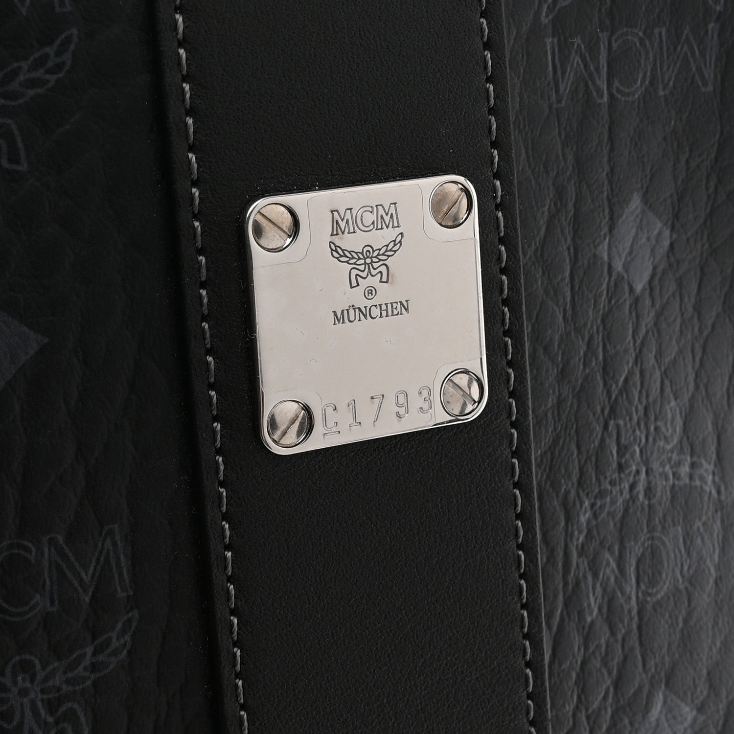 MCM Visetos Medium New Liz Shopper Tote Black 7 of 11