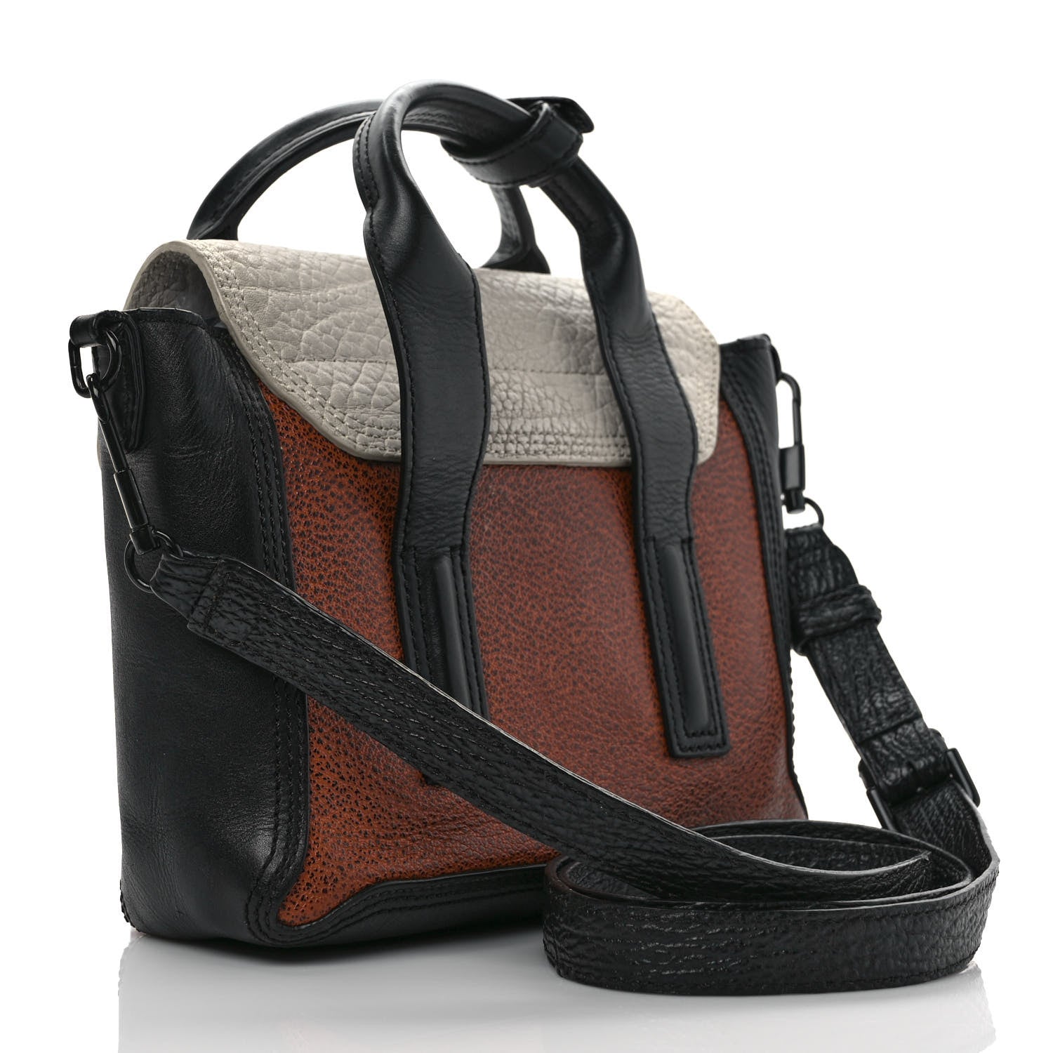 3.1 Phillip Lim Textured Calfskin Mini Colorblock Pashli Satchel Copper 2 of 8